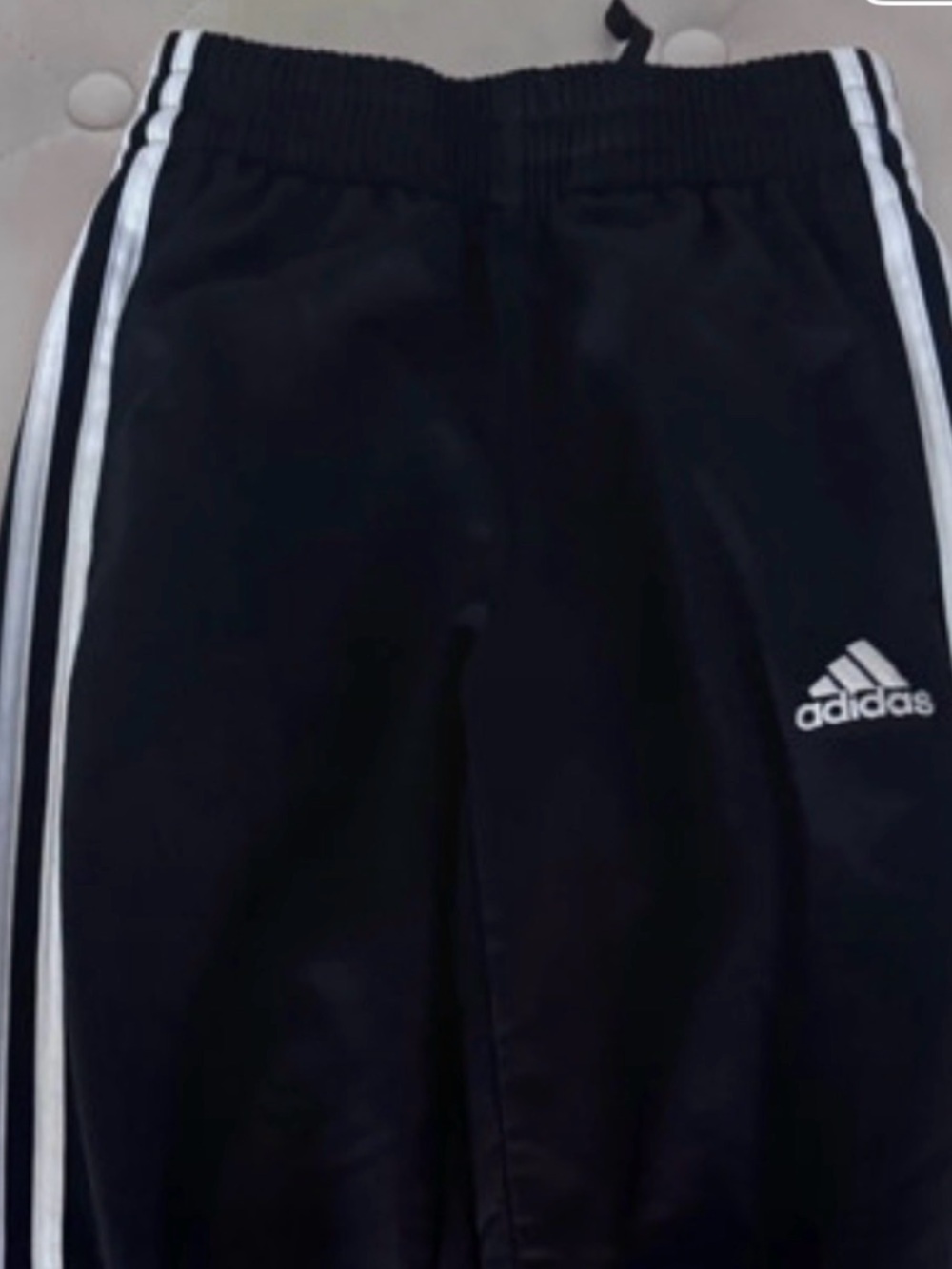 adidas Black Joggers with White Side Stripes